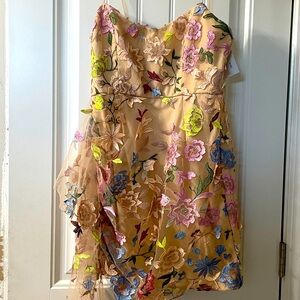 NWT Minuet 3D Floral Mesh boutique dress LG